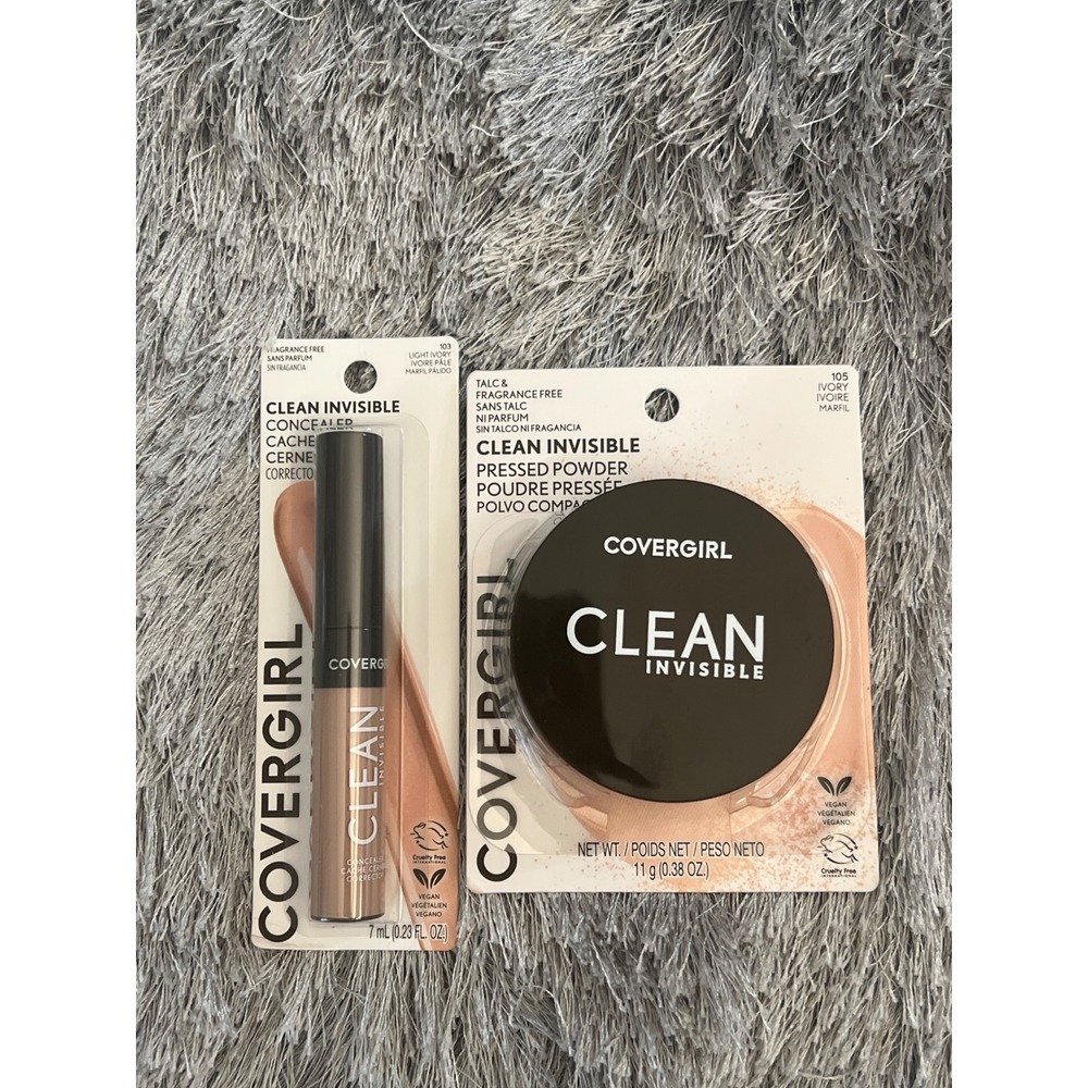 Covergirl Clean Invisible Concealer 103 Light Ivory and Pressed Powder 105 Ivory